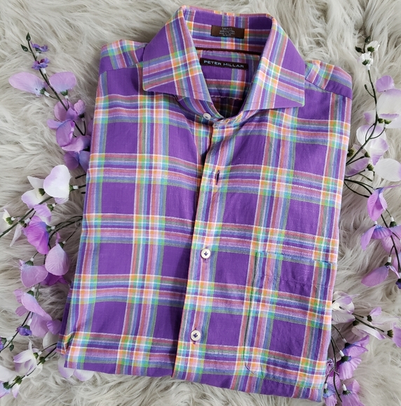 Peter Millar Other - Peter Millar Woven Plaid Button Down Shirt
